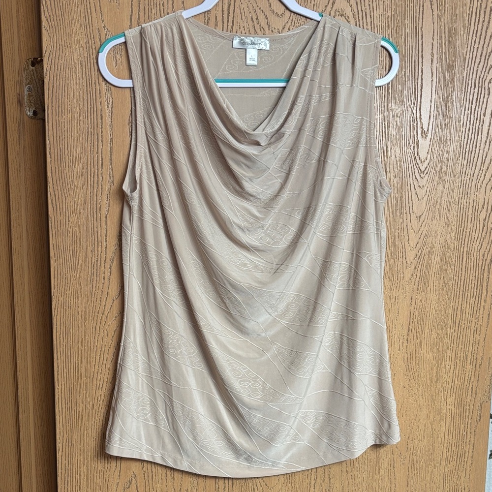 Dressbarn Beige Cowl Neck Blouse